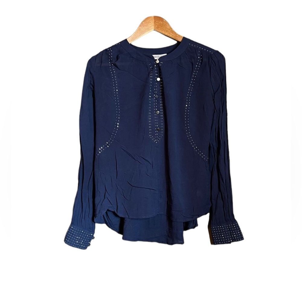 Jennifer Lopez navy shirt with embellishments
